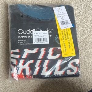 Cuddl Duds Boys 2-Piece Tee Set - Black, Red, White